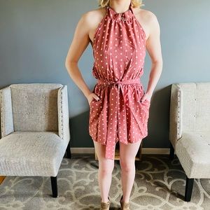 New halter neck polka dot romper.